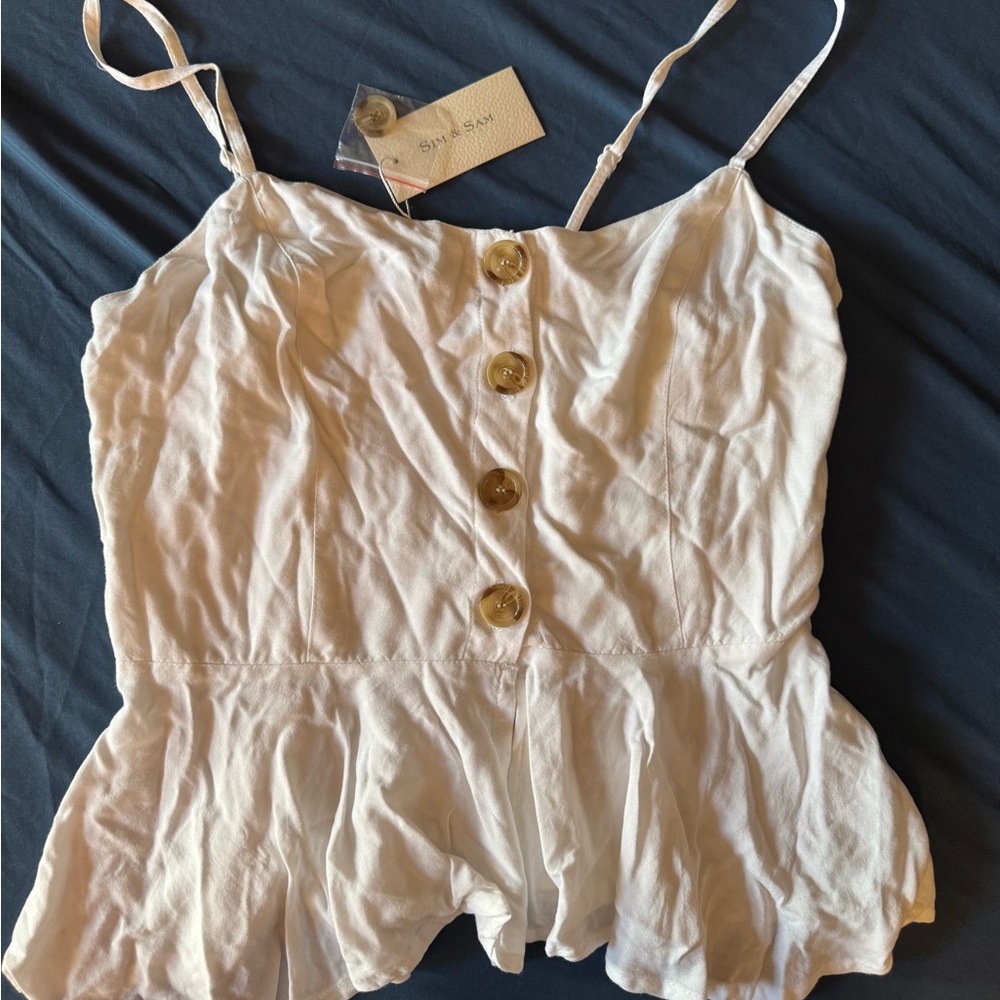 White Buttoned Crop Top